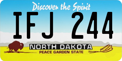 ND license plate IFJ244