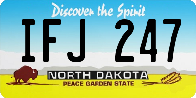 ND license plate IFJ247