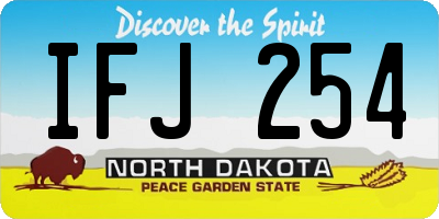 ND license plate IFJ254
