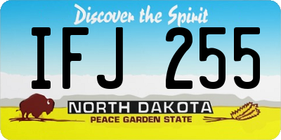 ND license plate IFJ255