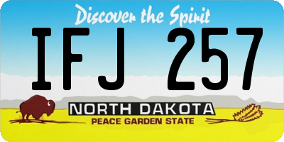 ND license plate IFJ257