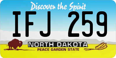 ND license plate IFJ259