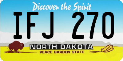 ND license plate IFJ270