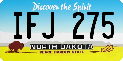 ND license plate IFJ275