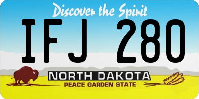 ND license plate IFJ280