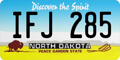 ND license plate IFJ285