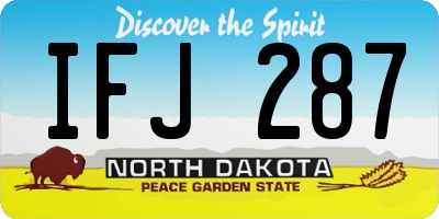 ND license plate IFJ287