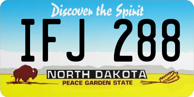 ND license plate IFJ288