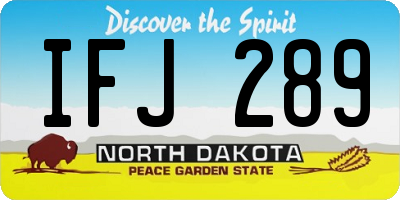 ND license plate IFJ289