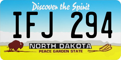 ND license plate IFJ294