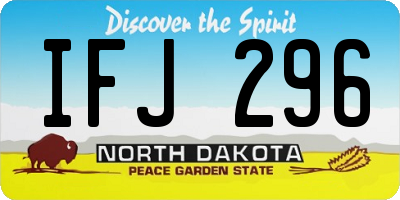 ND license plate IFJ296