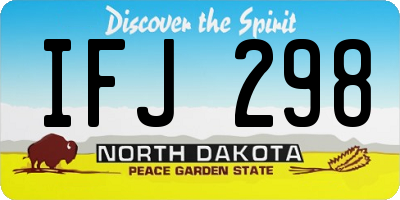 ND license plate IFJ298