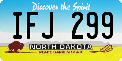 ND license plate IFJ299