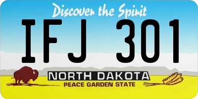 ND license plate IFJ301