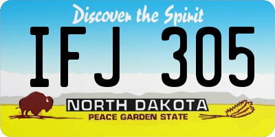 ND license plate IFJ305