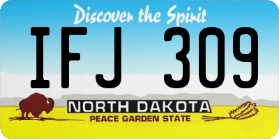ND license plate IFJ309