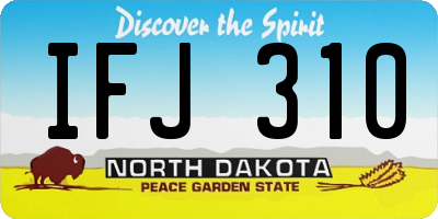 ND license plate IFJ310