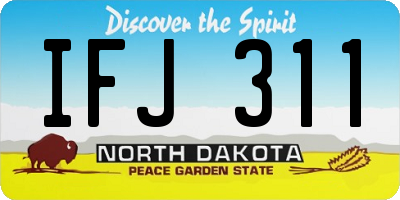 ND license plate IFJ311