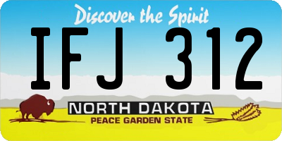ND license plate IFJ312