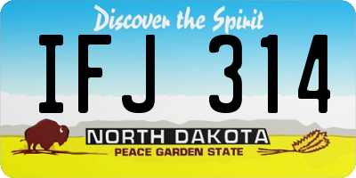 ND license plate IFJ314