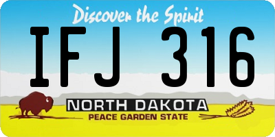 ND license plate IFJ316