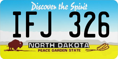 ND license plate IFJ326