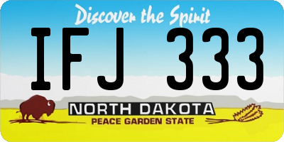 ND license plate IFJ333