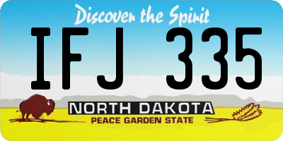 ND license plate IFJ335