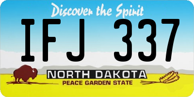 ND license plate IFJ337