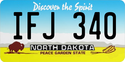 ND license plate IFJ340