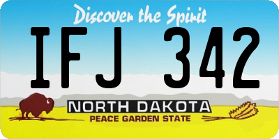 ND license plate IFJ342