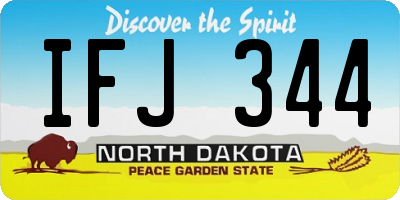 ND license plate IFJ344
