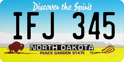 ND license plate IFJ345