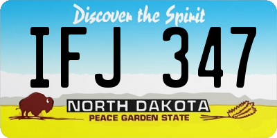 ND license plate IFJ347