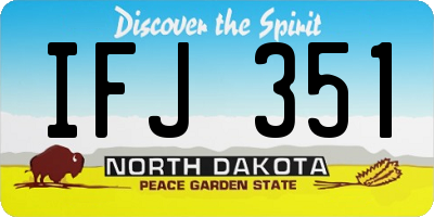 ND license plate IFJ351