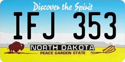 ND license plate IFJ353