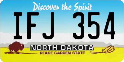 ND license plate IFJ354