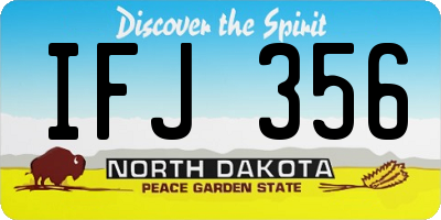 ND license plate IFJ356