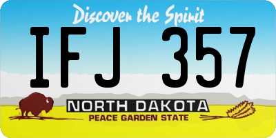 ND license plate IFJ357