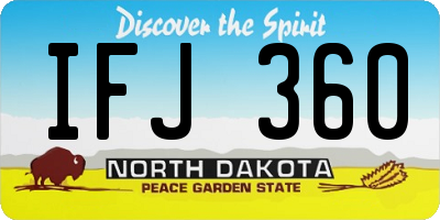 ND license plate IFJ360