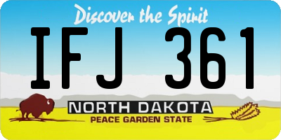 ND license plate IFJ361