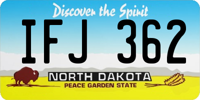 ND license plate IFJ362