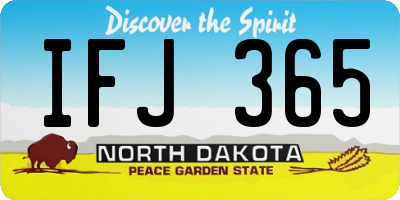 ND license plate IFJ365
