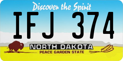 ND license plate IFJ374