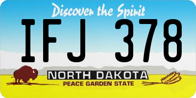 ND license plate IFJ378