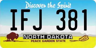 ND license plate IFJ381