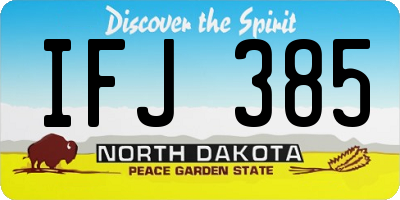 ND license plate IFJ385