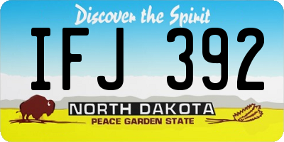 ND license plate IFJ392