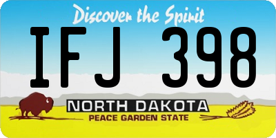ND license plate IFJ398