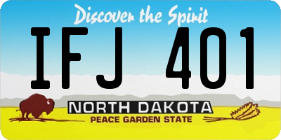ND license plate IFJ401